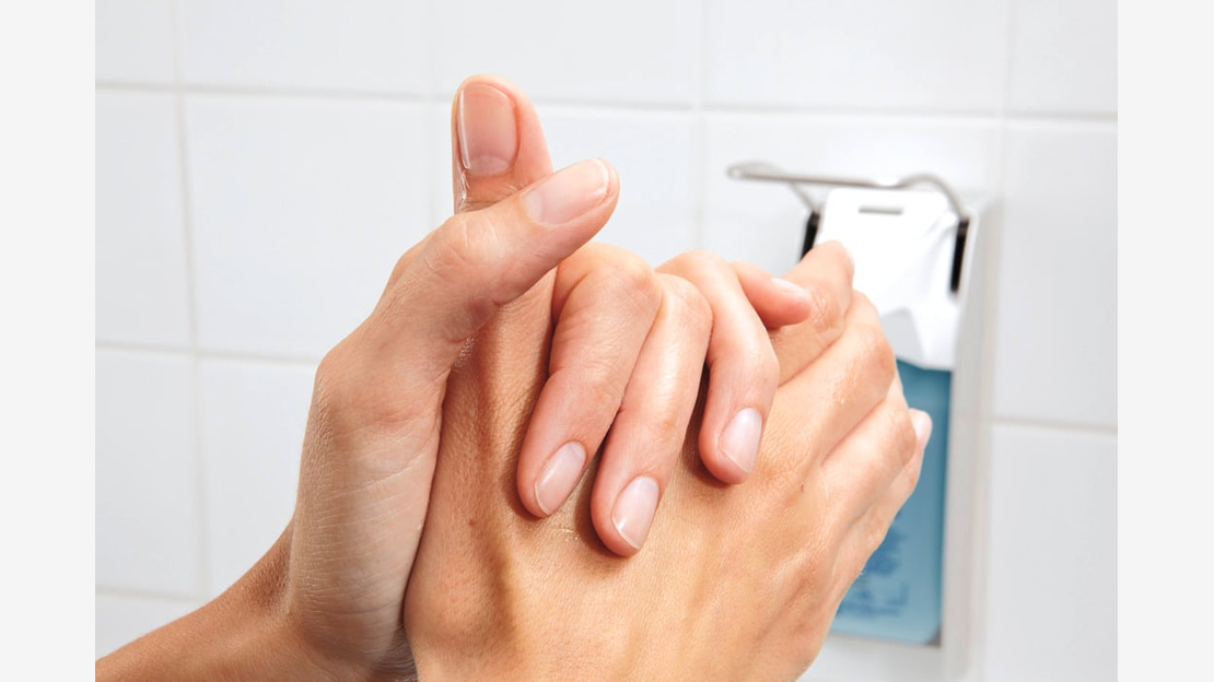 Sterillium / Sterillium classic pure hand disinfection. Eurodispenser 1 plus in background