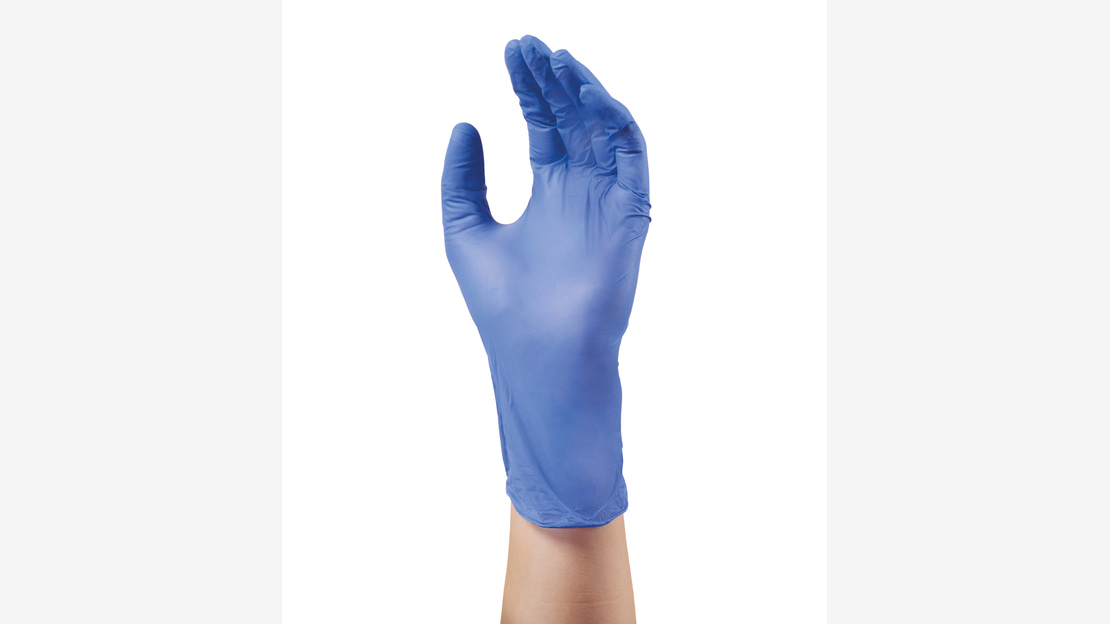 Purple exam glove Peha-soft nitrile fino pf application