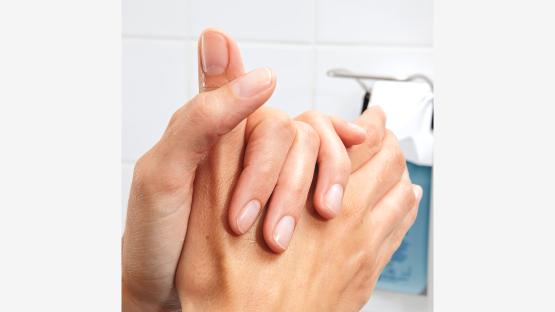 Sterillium classic pure hand disinfection. Eurodispenser 1 plus in background, CSS