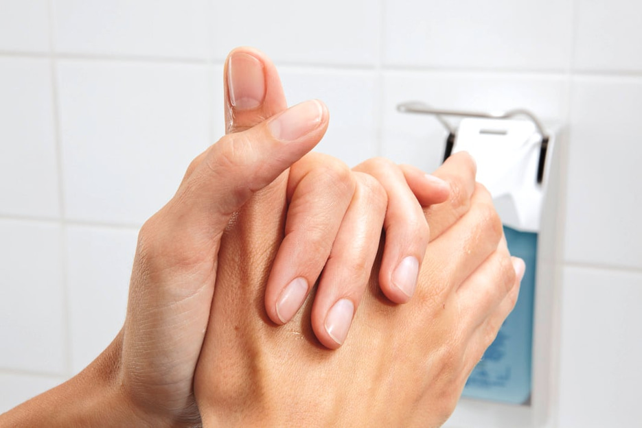Sterillium / Sterillium classic pure hand disinfection. Eurodispenser 1 plus in background