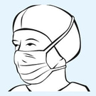 Risk Prevention Foliodress mask Comfort Anti Splash, pictogram on light blue background