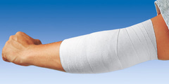 Idealflex is a pemanently elastic universal bandage with short stretch for light compression.