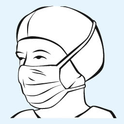 Risk Prevention Foliodress mask Comfort Anti Splash, pictogram on light blue background
