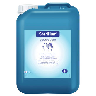 Discover the Sterillium Classic Pure, a premium hand sanitizer in a generous 5L container. Ideal for thorough hygiene, it’s fragrance-free and dye-free for skin sensitivity.