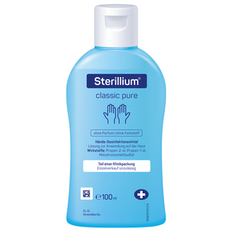 Explore the Sterillium Classic Pure, an alcohol-based hand sanitizer that ensures effective hand hygiene without fragrance or dyes.