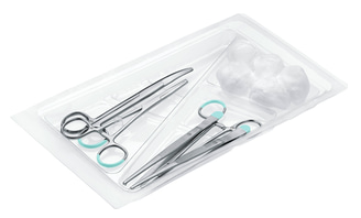All necessary components for minor standard surgical interventions in a functional set that helps to save preparation time.