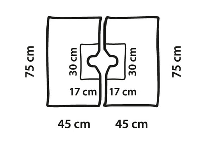 Foliodrape Protect Two parts variable fenestrated drape, adhesive