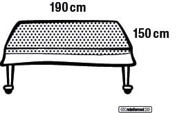 Foliodrape Back table cover reinforced 