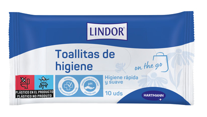 Lindor Skin toallitas higiénicas 10u