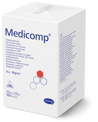 Medicomp unsteril, 7,5cm x 7,5cm, 100St/Pcs/Pz