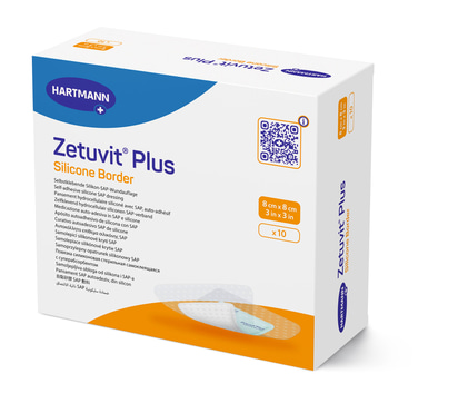 Zetuvit Plus Silicone border 8x8 cm P10 packshot