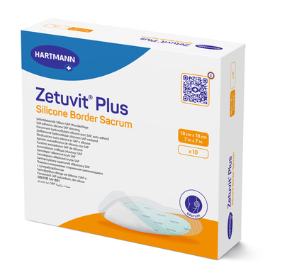 Zetuvit Plus Silicone Border Sacr 18x18cm P10 packshot