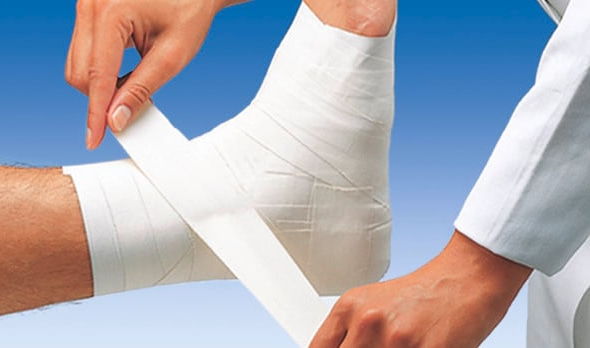 Functional strapping using Omnitape is indicated not only as initial treatment but also as a permanent support for ligaments until healing is completed.