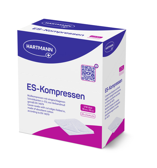  packshot-ES-Kompressen-10x10cm-17f-8l-PE25x5-REF4017259-PZN-01407086