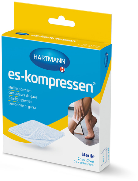 ES-Kompressen, 7,5cm x 7,5cm, 5 x 2ST/Pcs/Pz