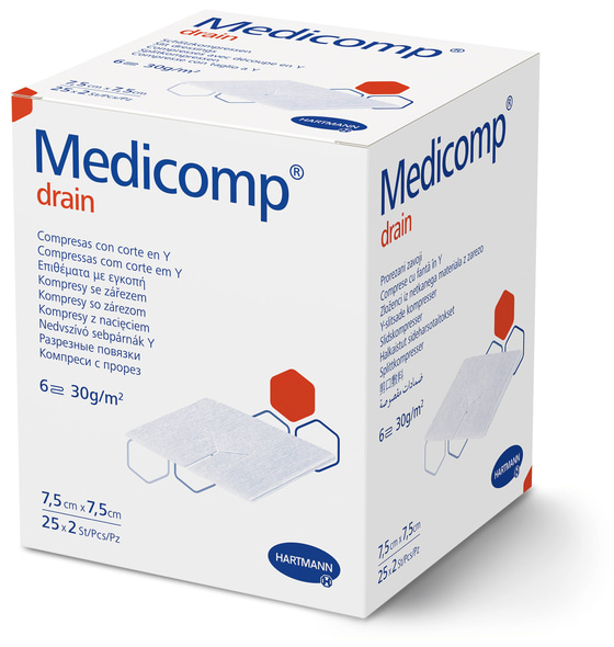 150374_Medicomp_drain_st_7.5x7.5cm_6ply_S30_P25x2_packshot