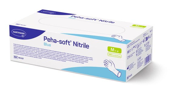 Packshot single -Peha-soft-Nitrile-Blue-M-P100-REF9420270_60pz.psd