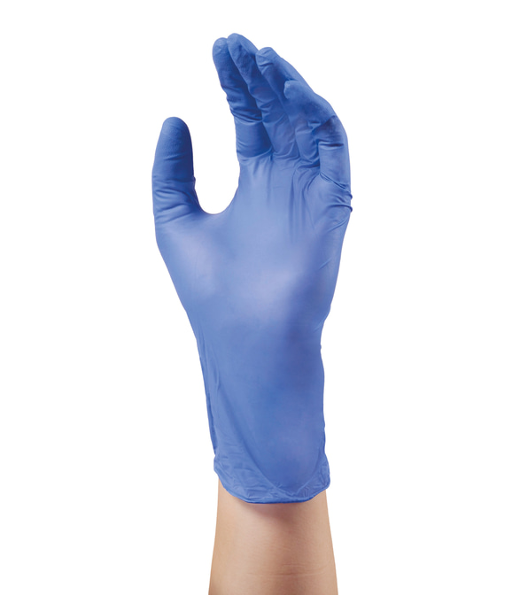 Purple exam glove Peha-soft nitrile fino pf application