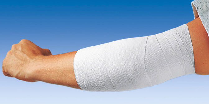 Idealflex is a pemanently elastic universal bandage with short stretch for light compression.
