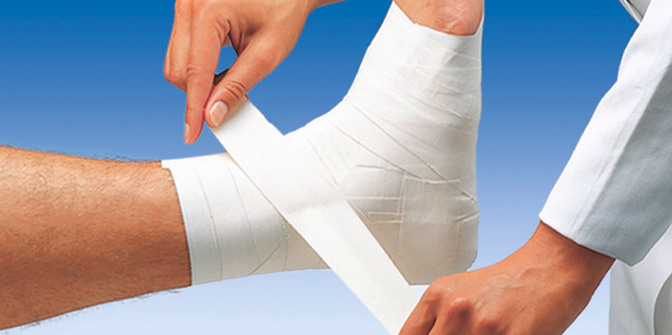 Functional strapping using Omnitape is indicated not only as initial treatment but also as a permanent support for ligaments until healing is completed.
